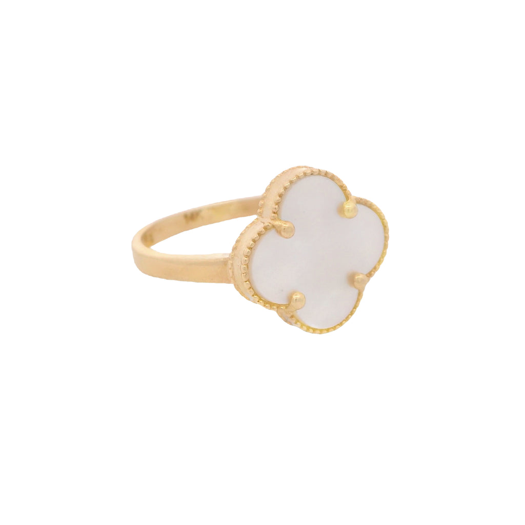 14k Women’s White Clover Ring (M) JTJ™ - Javierthejeweler