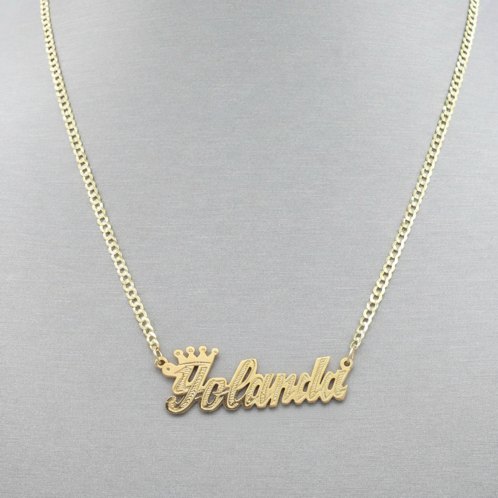 *NEW* 14K Custom Name Plate Pendant  W/ SOLID Cuban Chain JTJ™ - Javierthejeweler