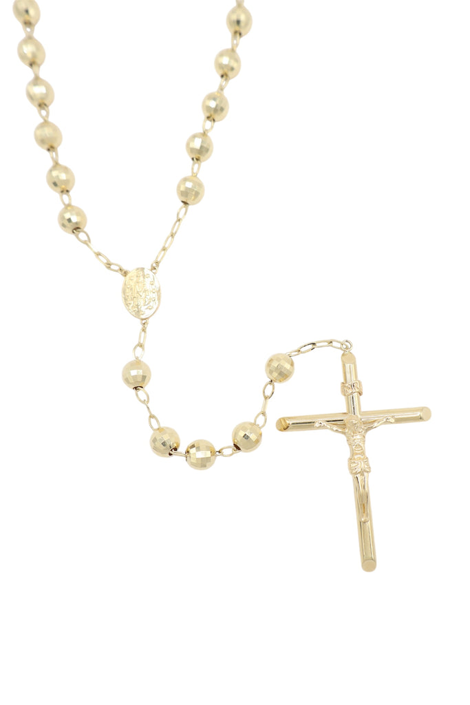 14K PA Rosary (8MM - 24” Inches) JTJ™- - Javierthejeweler