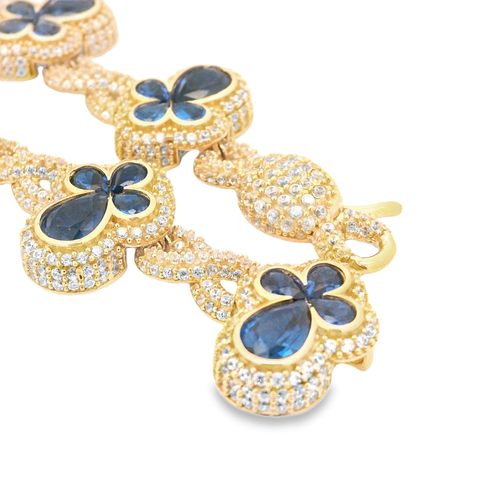 14k Vuiton Cross Link Full CZ Choker 🔵 (19” inches) JTJ™ - Javierthejeweler