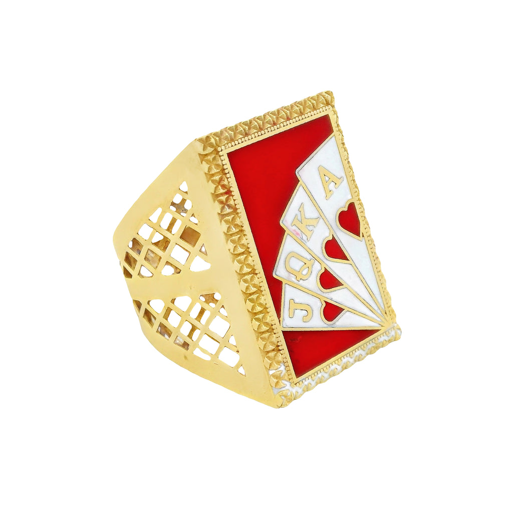 14k Poker Cards CZ Men's Ring JTJ™ - Javierthejeweler