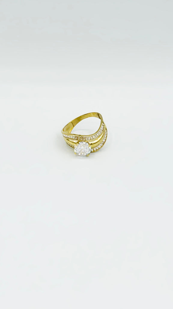 *NEW* 207 14K Cz Baguette Wave Engagement Ring JTJ™ - Javierthejeweler