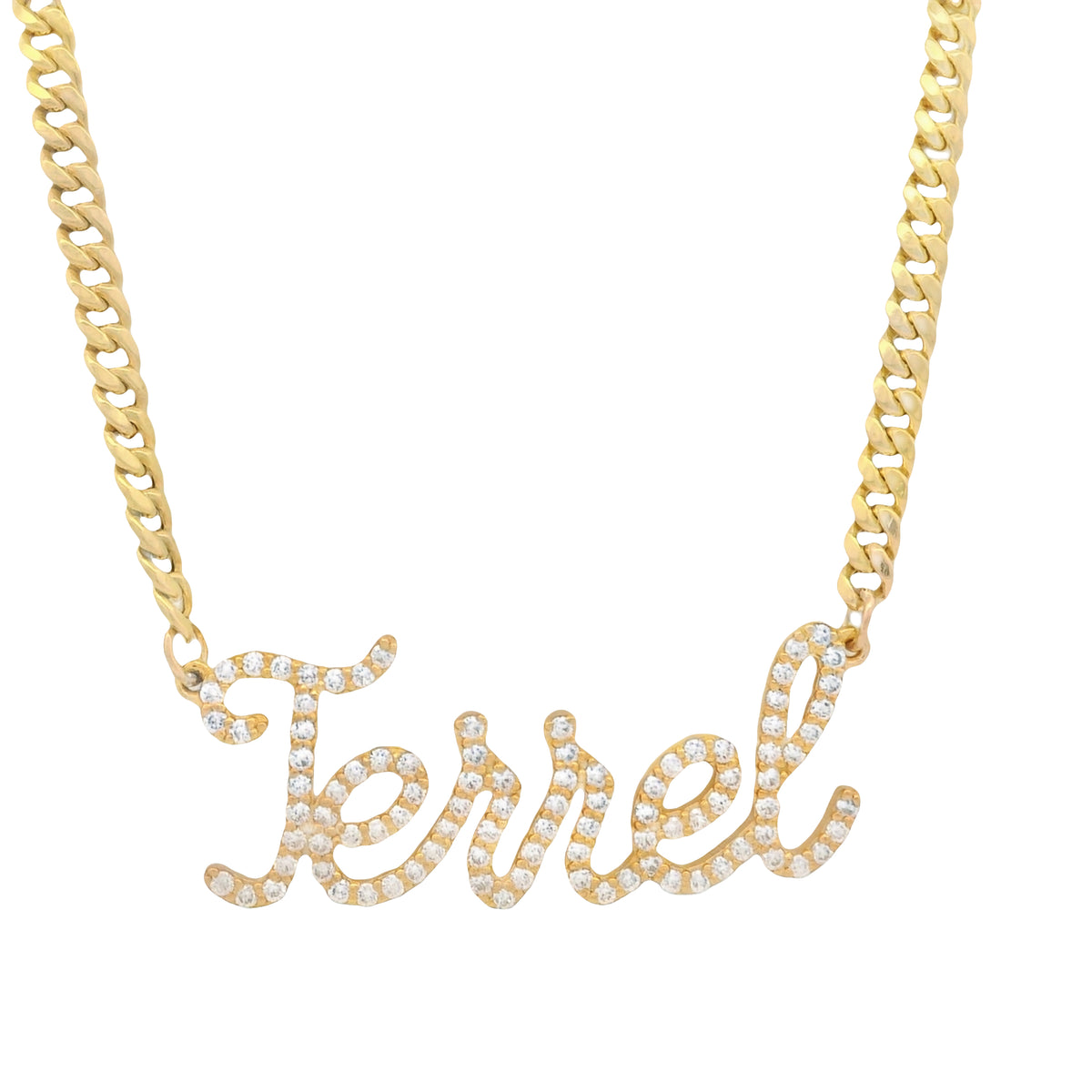 14K Diamond Name Pendant NYC - Custom Gold Chain – Javierthejeweler