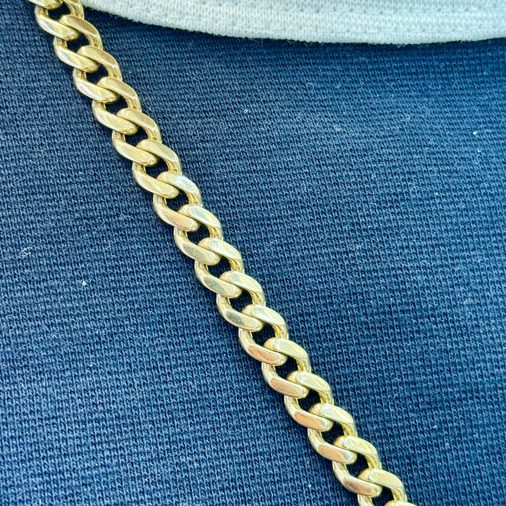 14k Jesus Face CZ Pendant W/ Hollow Cuban Chain (7MM / 24” Inches) JTJ™ - Javierthejeweler