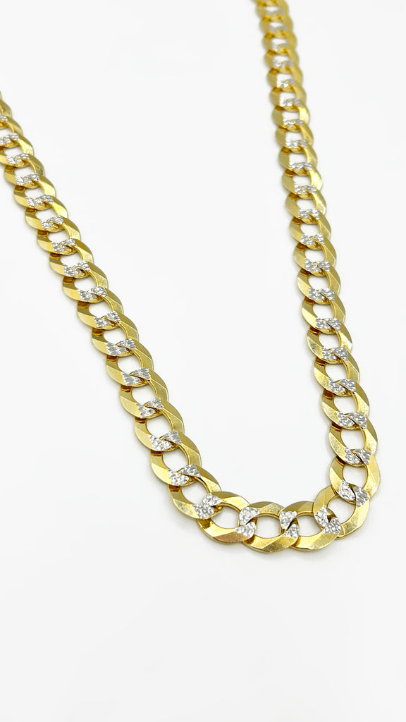 *NEW* 207 14K Solid Cuban Two Tone Curb Chain 12MM (24” Inches) JTJ™ - - Javierthejeweler