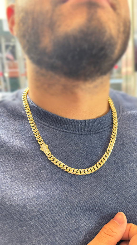 *NEW* 14k Hollow Cuban Chain For Men (7.5MM / 22" Inches) + CZ RING 💲 JTJ™ - Javierthejeweler