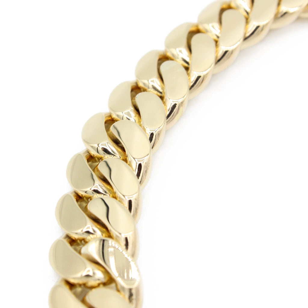 14k Miami Solid Cuban Link Bracelet (13MM) JTJ™ - Javierthejeweler