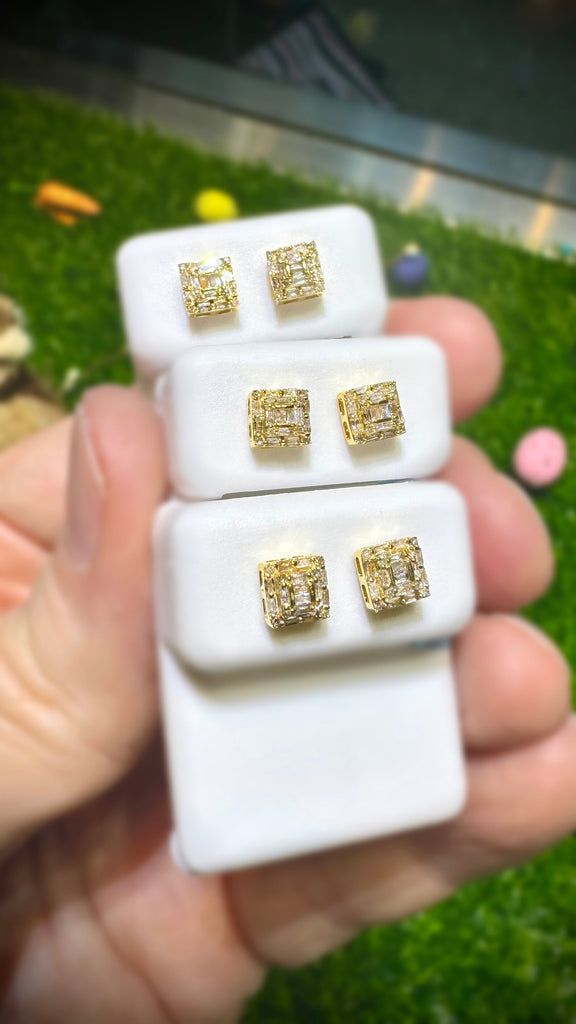 *NEW* 14K 💎💎 (VS) Square Baguette Diamonds Earrings JTJ™ - Javierthejeweler