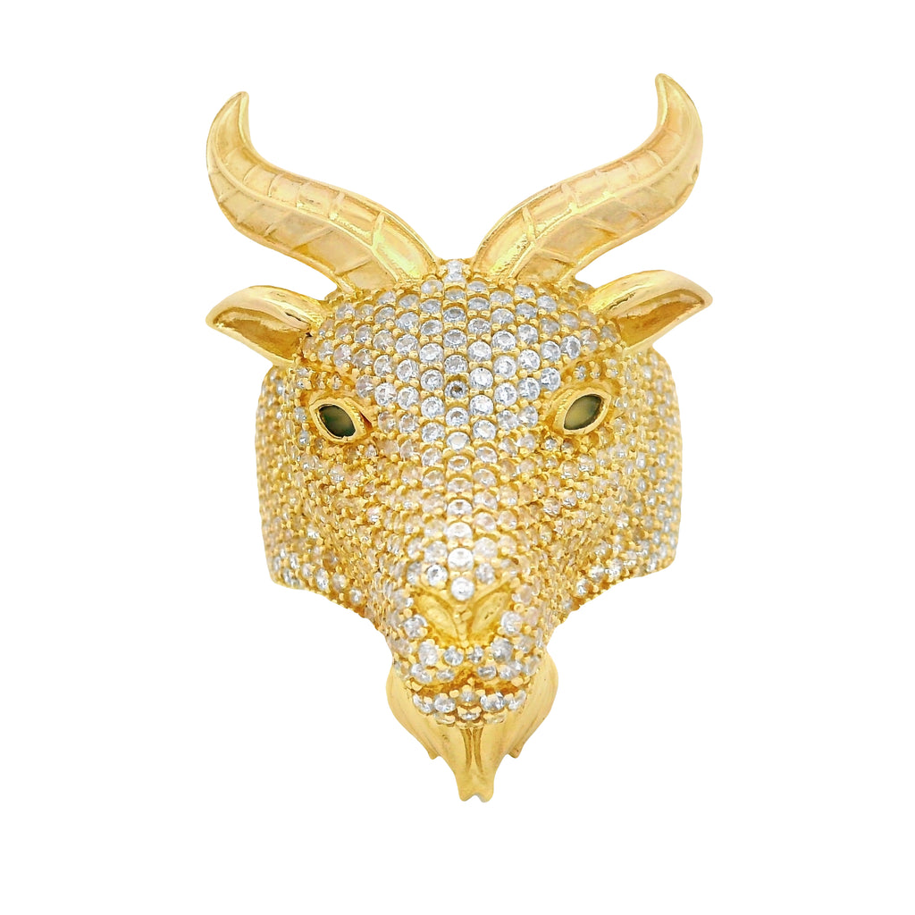 14K Goat Head Ring (CZ) JTJ™ - Javierthejeweler