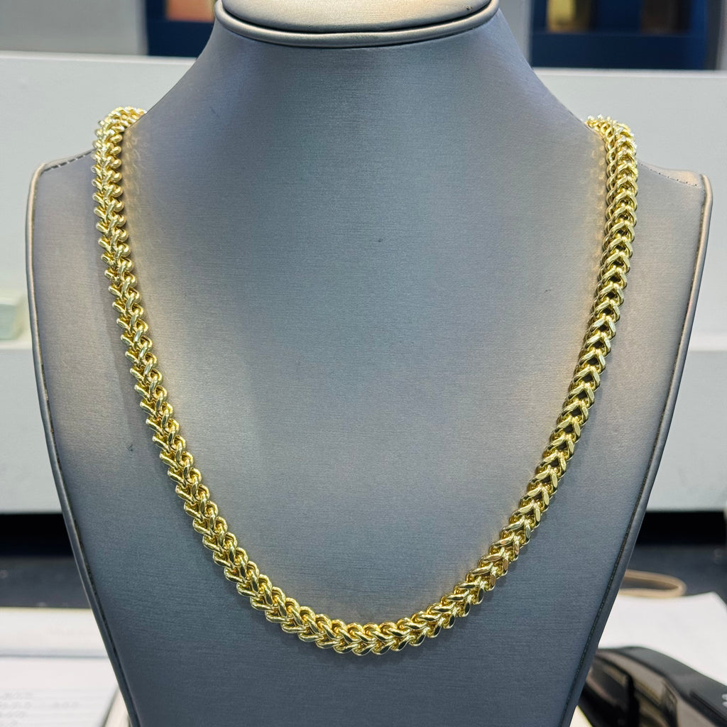 14K Hollow Franco Chain (7.2MM - 24” inches) JTJ™ - Javierthejeweler