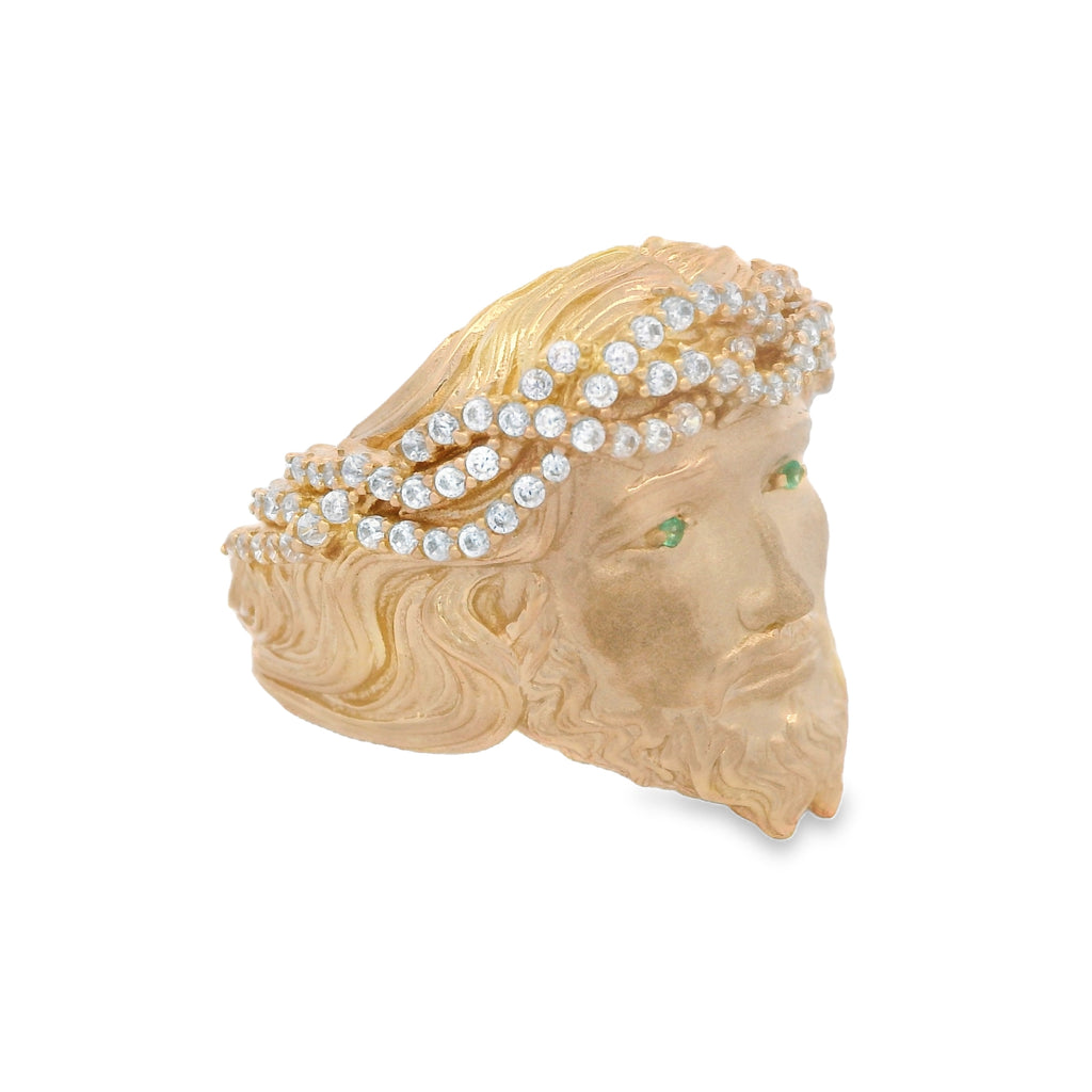 14k Jesus Face CZ Men's Ring JTJ™ - Javierthejeweler