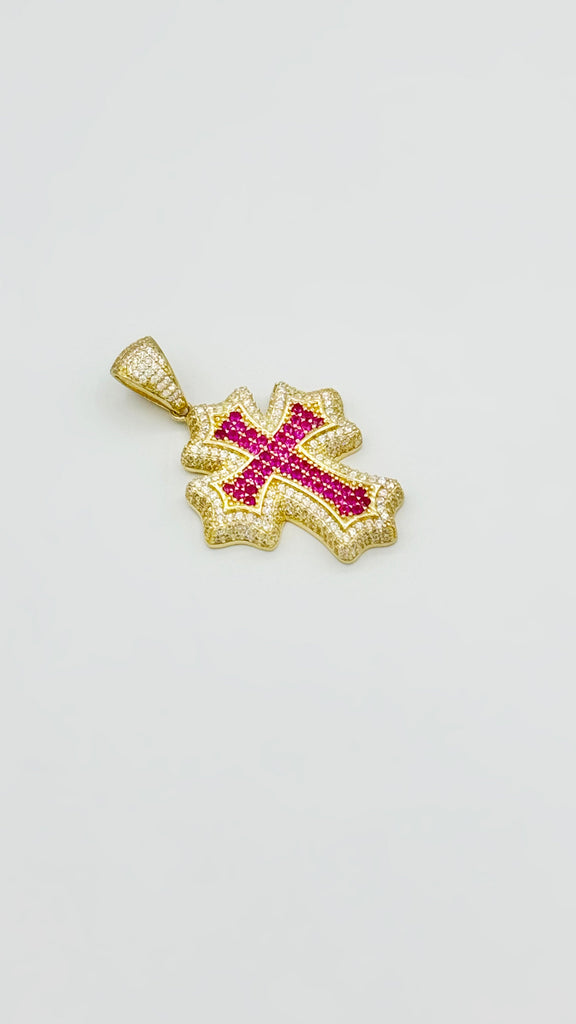 *NEW* 207 14K CZ Cross Pendant (Pink) JTJ™ - Javierthejeweler