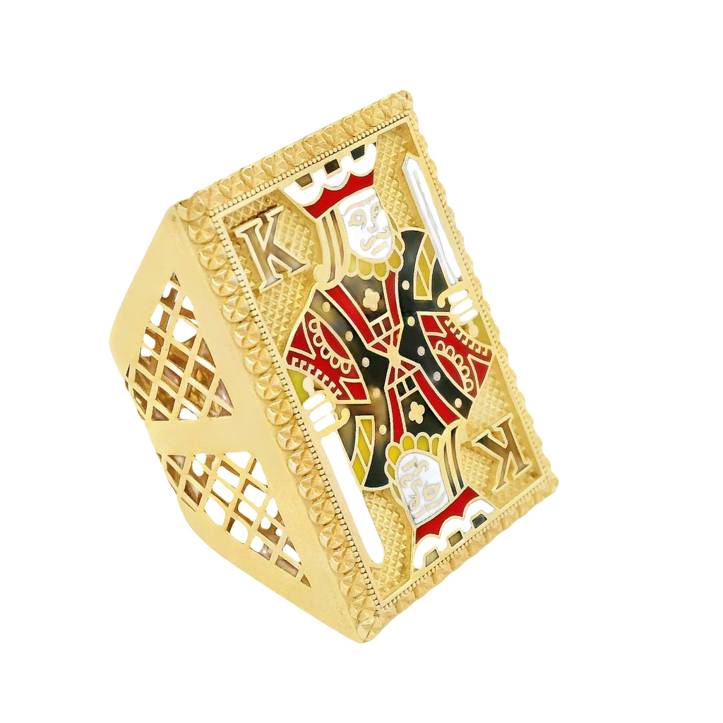 14k 👑 King Cards CZ JUMBO Men's Ring JTJ™ - Javierthejeweler
