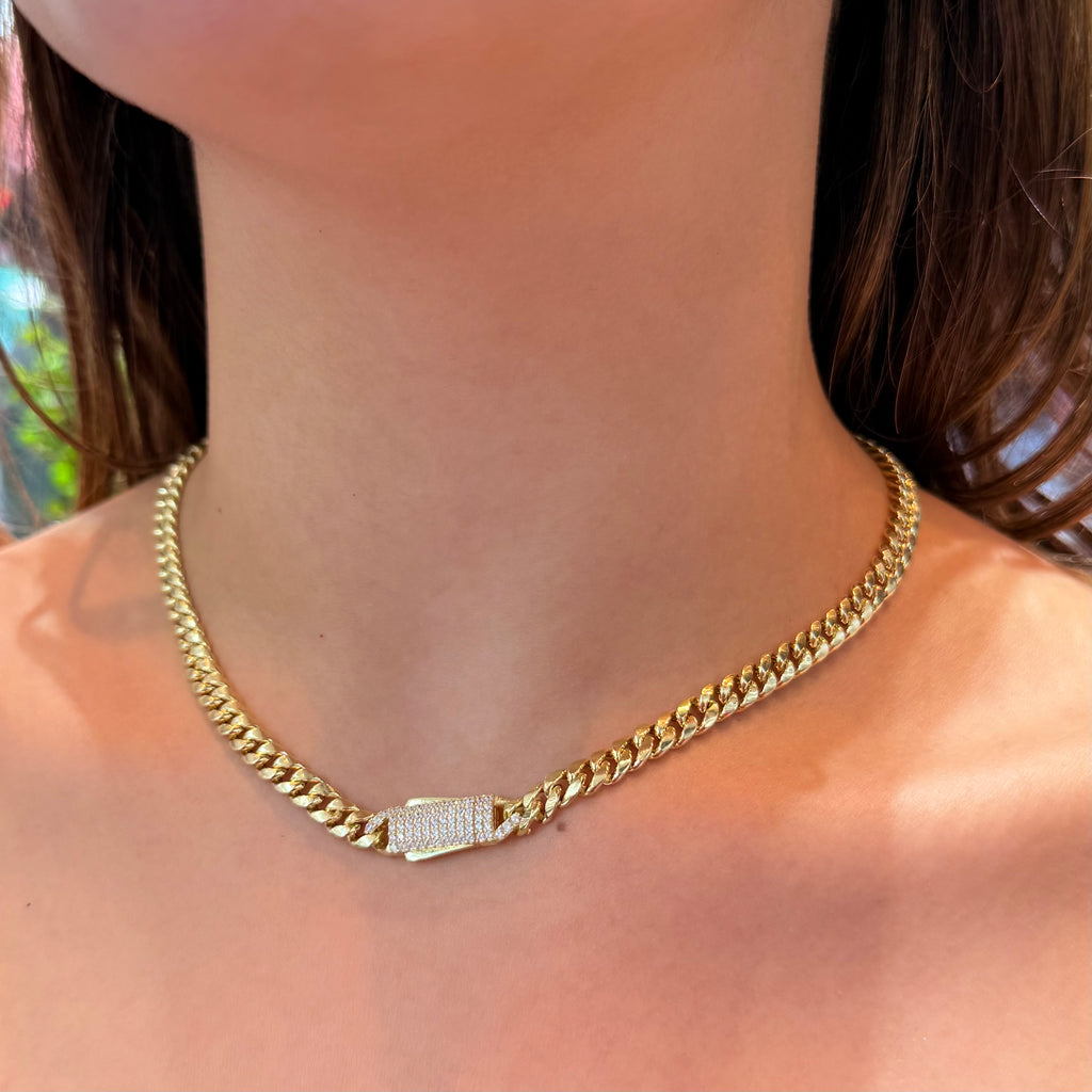 14k Hollow Cuban Choker for Women (6MM - 16" Inches) JTJ™ - Javierthejeweler