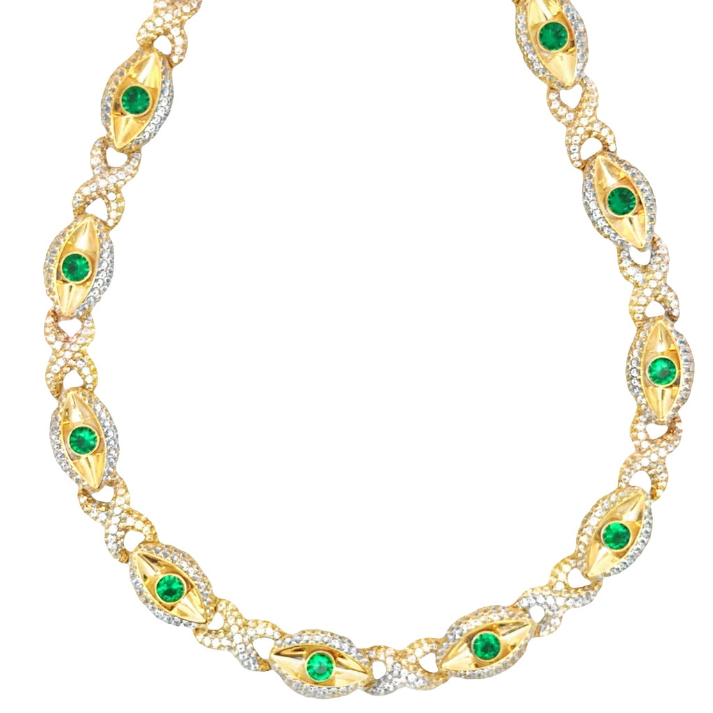 14k Evil Eye 🟢 Infinity Choker CZ JTJ™ - Javierthejeweler