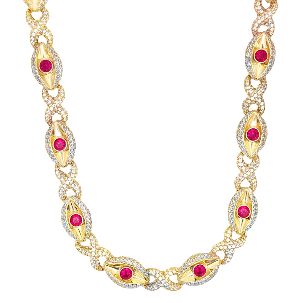 14k Evil Eye 🔴 Infinity Choker CZ JTJ™ - Javierthejeweler