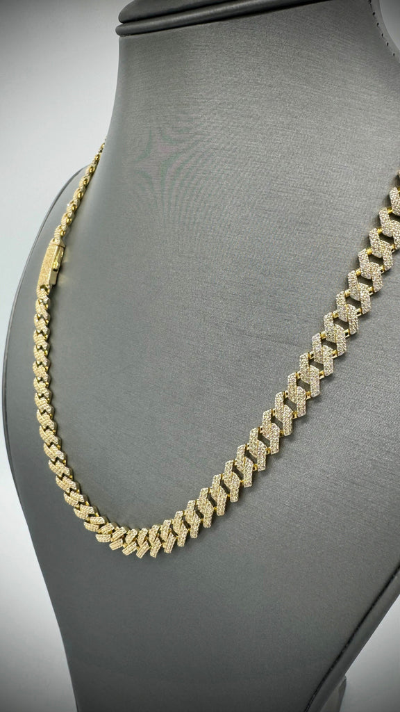 *NEW* 14k Hollow Cuban Chain Full CZ (9MM / 24" Inches) JTJ™ - Javierthejeweler