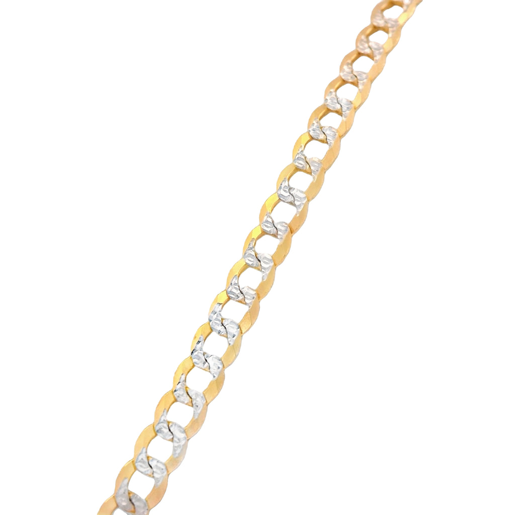 14K Initial (D) CZ Pendant w/ Solid Two Tone Cuban Chain (18” Inches) JTJ™ - Javierthejeweler