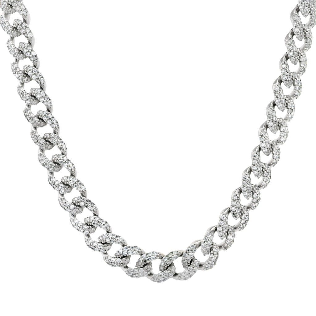 14k Hollow Cuban Chain For Men Full CZ (7.5MM - 22” Inches) JTJ™ - Javierthejeweler
