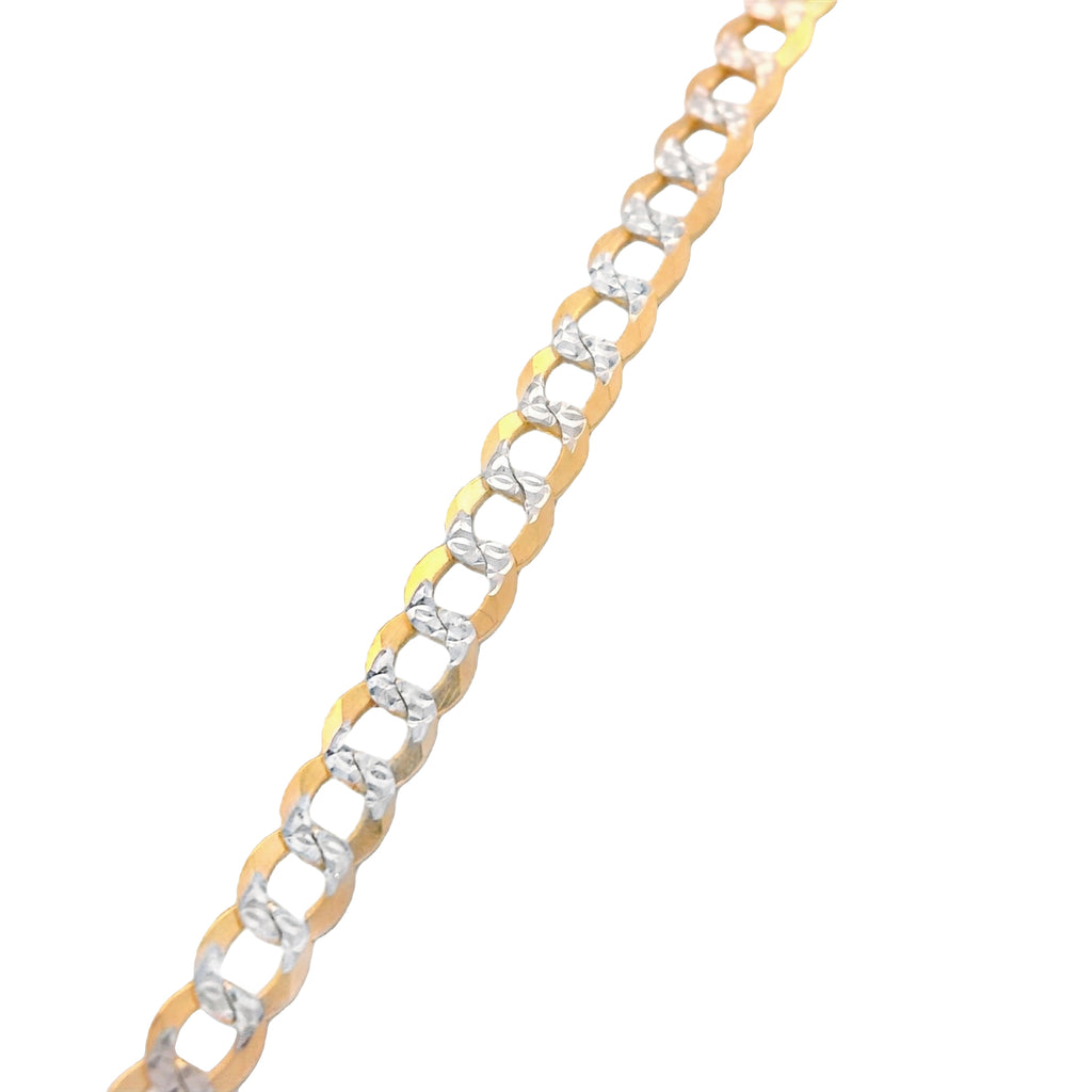 14K Initial (L) CZ Pendant w/ Solid Two Tone Cuban Chain (18” Inches) JTJ™ - Javierthejeweler