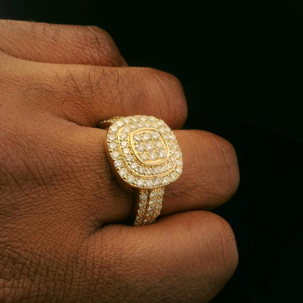 14k Men's Square Diamond Ring 💎 JTJ™ - Javierthejeweler