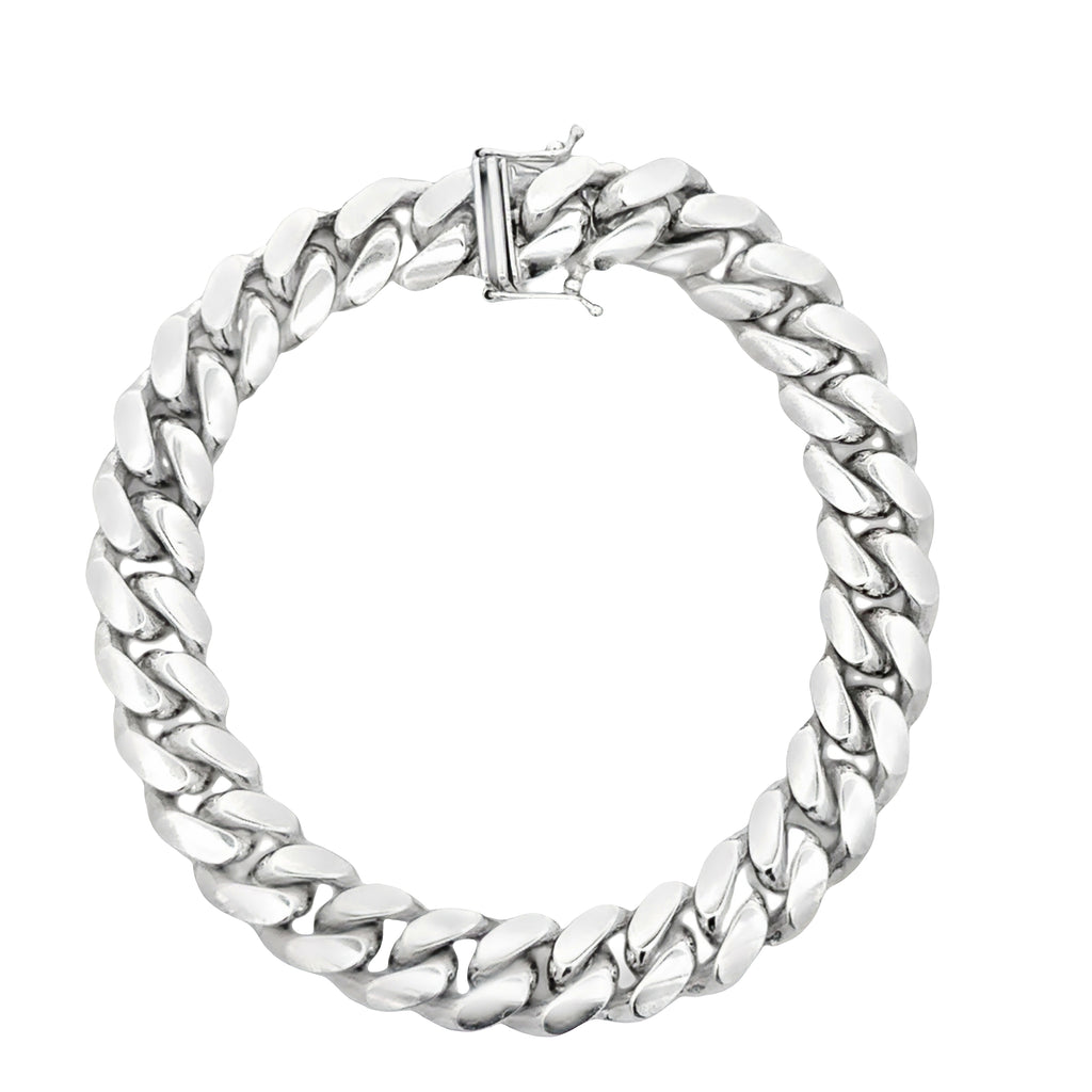 14K White Gold Miami Cuban Bracelet (11.4MM) JTJ™ - Javierthejeweler
