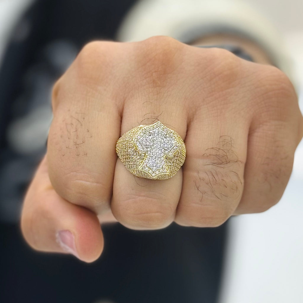 14K Men Alt. Cross CZ Ring JTJ™ - Javierthejeweler