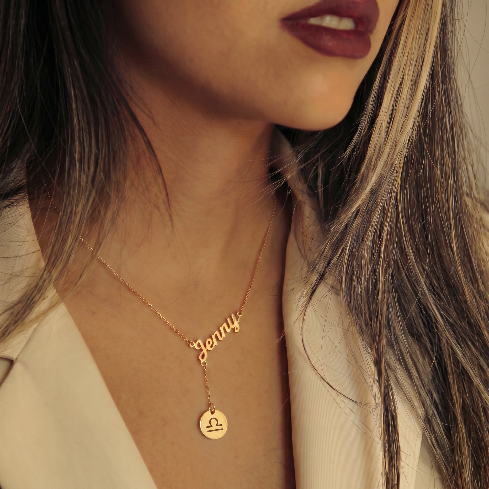 14K Custom Name Zodiac Necklace NYC Javierthejeweler 14K Custom Name Zodiac Necklace NYC Javierthejeweler