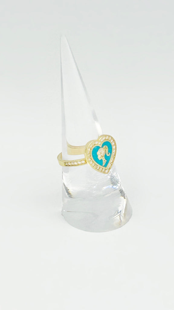 *NEW* 207 14K Brb (Aqua) Heart Ring JTJ™ - Javierthejeweler