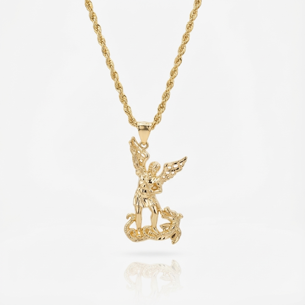 14k San Miguel Pendant W/ Hollow Rope Chain (22” Inches) JTJ ...