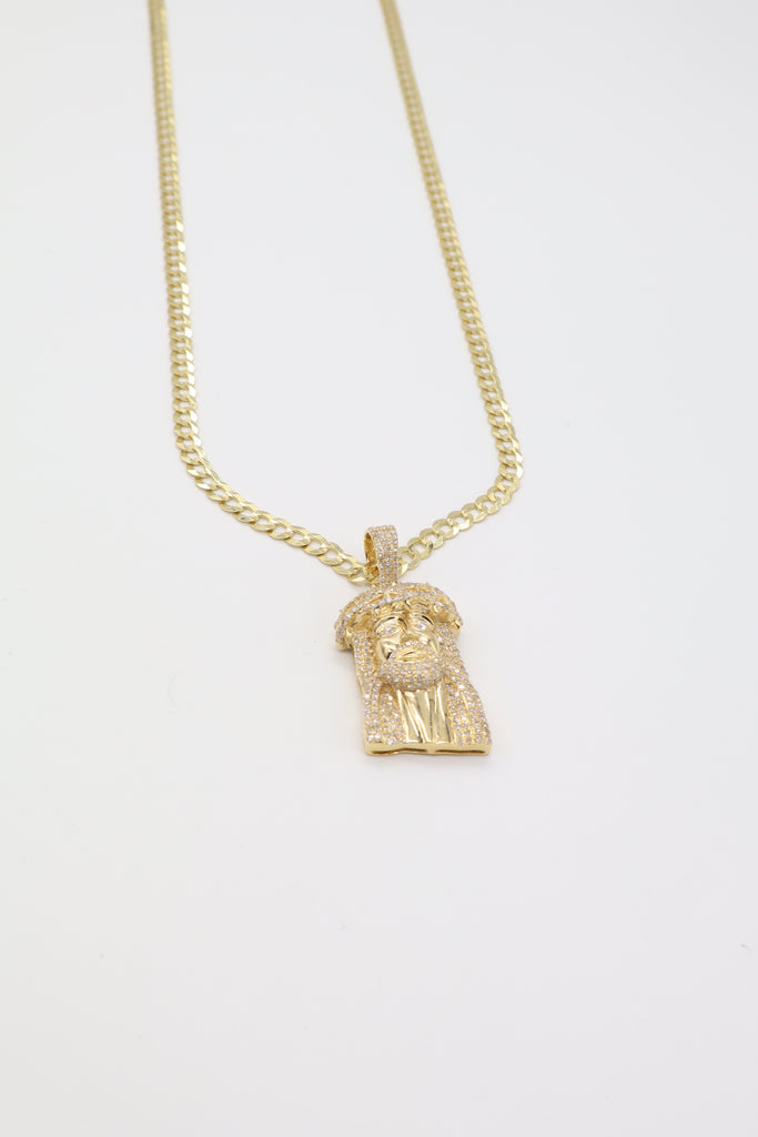 *NEW* PA 14K Jesus Face Solid** Diamonds 💎 Pendant W/ Solid Cuban ChainJTJ™ - Javierthejeweler