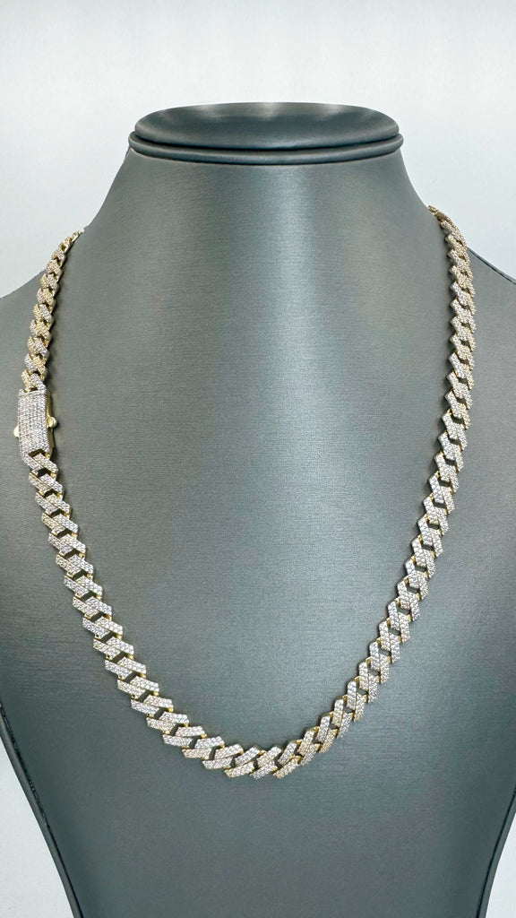 *NEW* 14k Hollow Cuban Two Tone Chain Full CZ (9MM / 20" Inches) JTJ™ - Javierthejeweler