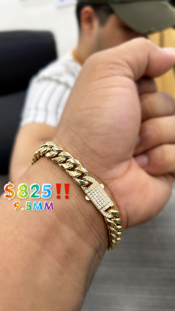 PA 14K Miami Hollow Bracelet (9.5MM) 🔥 - JTJ™ - Javierthejeweler