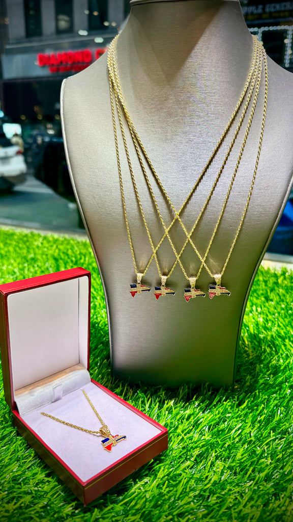 *NEW* 14K Dominican 🇩🇴 Pendant W/ Hollow Rope Chain (22” Inches) 🤯 JTJ™ - Javierthejeweler