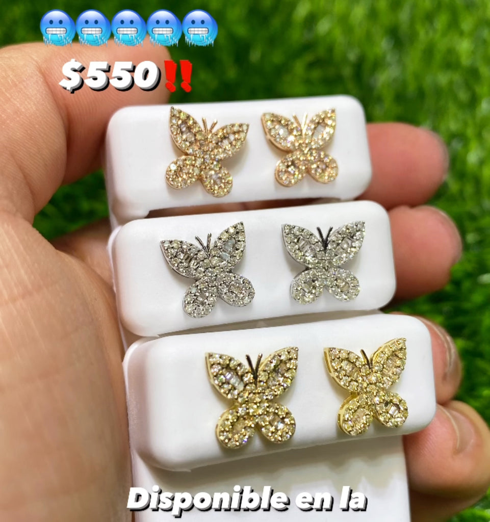 *NEW* 14k Yellow Butterfly Diamonds 💎 VS Earrings JTJ™ - - Javierthejeweler