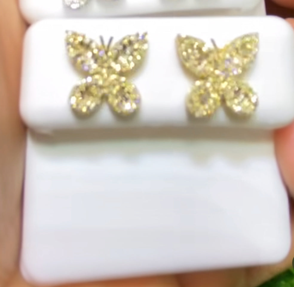 *NEW* 14k Yellow Butterfly Diamonds 💎 VS Earrings JTJ™ - - Javierthejeweler