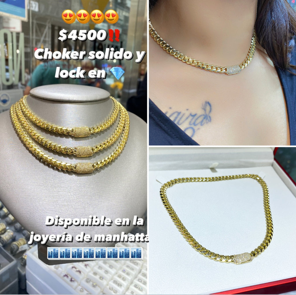 *NEW* 14K Solid Cuban Choker W/ Diamond Lock💎 JTJ™ - Javierthejeweler