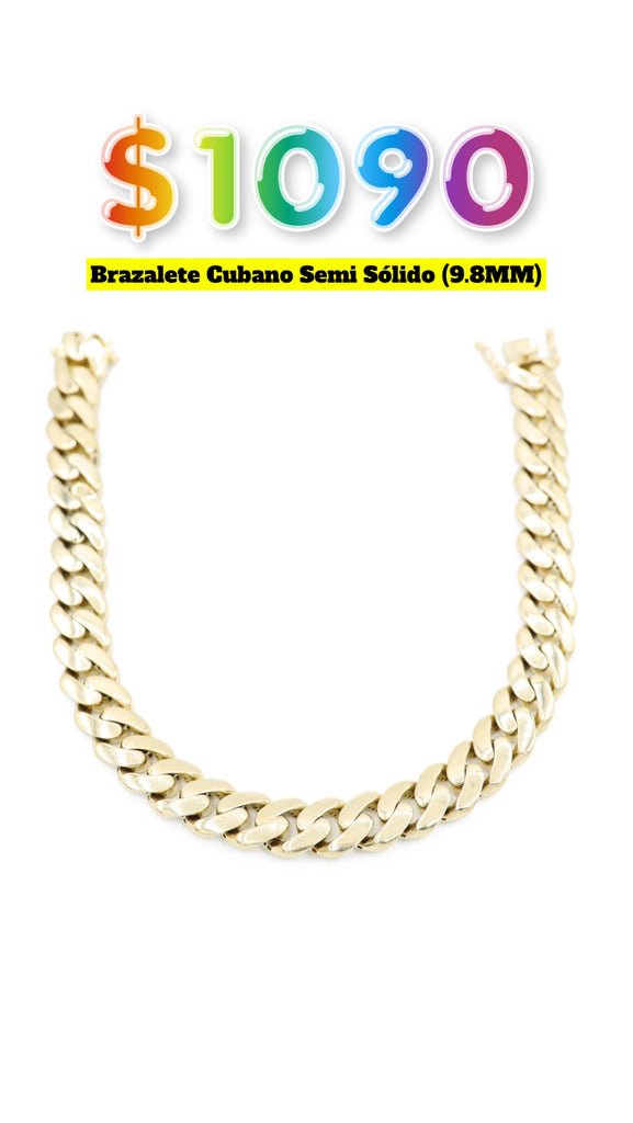 *NEW* 14K Cuban Semi Solid Bracelet (9.8 MM) NU LINK JTJ™ - Javierthejeweler