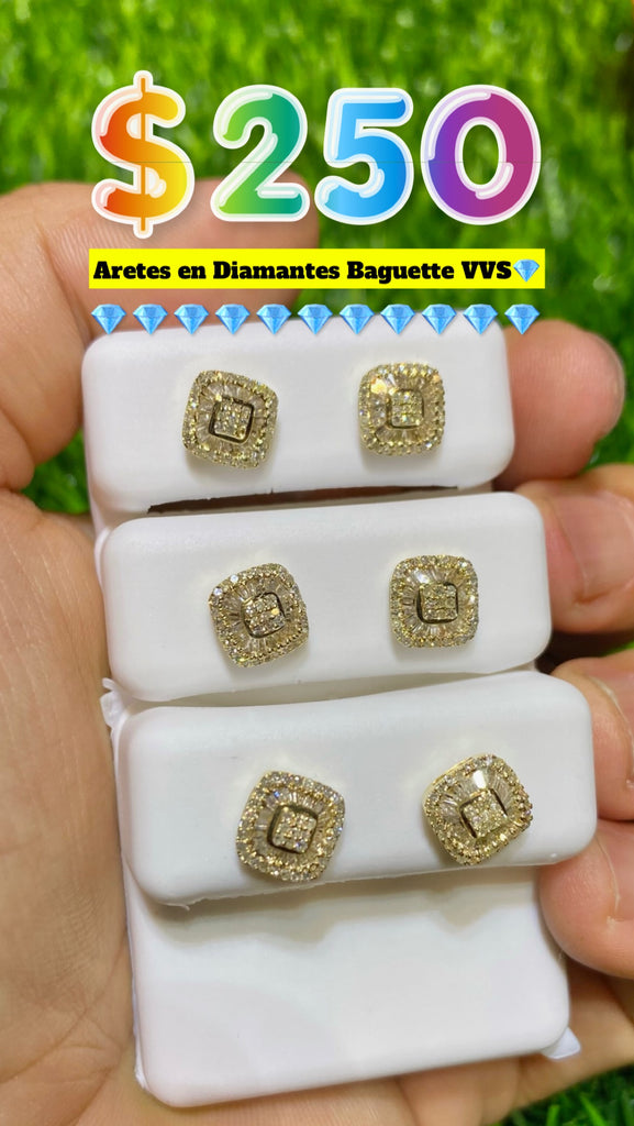 *NEW* 14K 💎💎 (VVS) Square Baguette Diamonds Earrings JTJ™ - Javierthejeweler