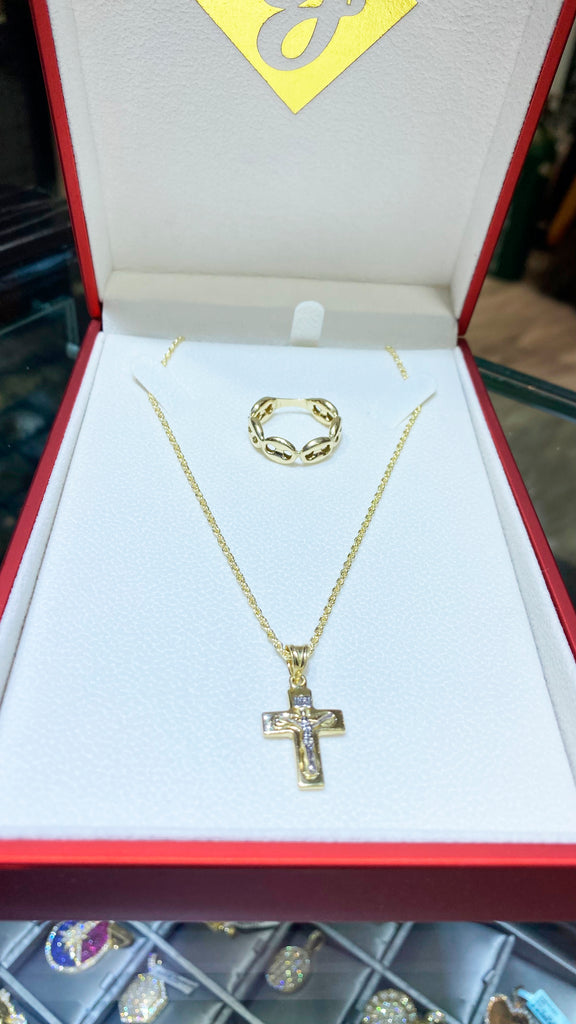*NEW* 14K Cross Pendant W/ Hollow Rope Chain (20" Inches)  + GC Ring 🤯 JTJ™ - Javierthejeweler