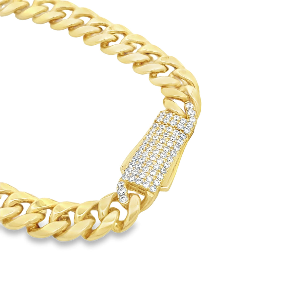 14 K Hollow Cuban Bracelet for Men (7.5MM) JTJ™ - Javierthejeweler