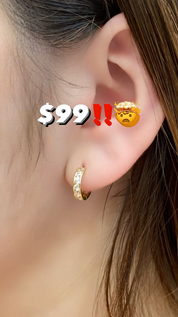 *NEW* 14k CZ Hoop Earrings 🤩 JTJ™ - Javierthejeweler