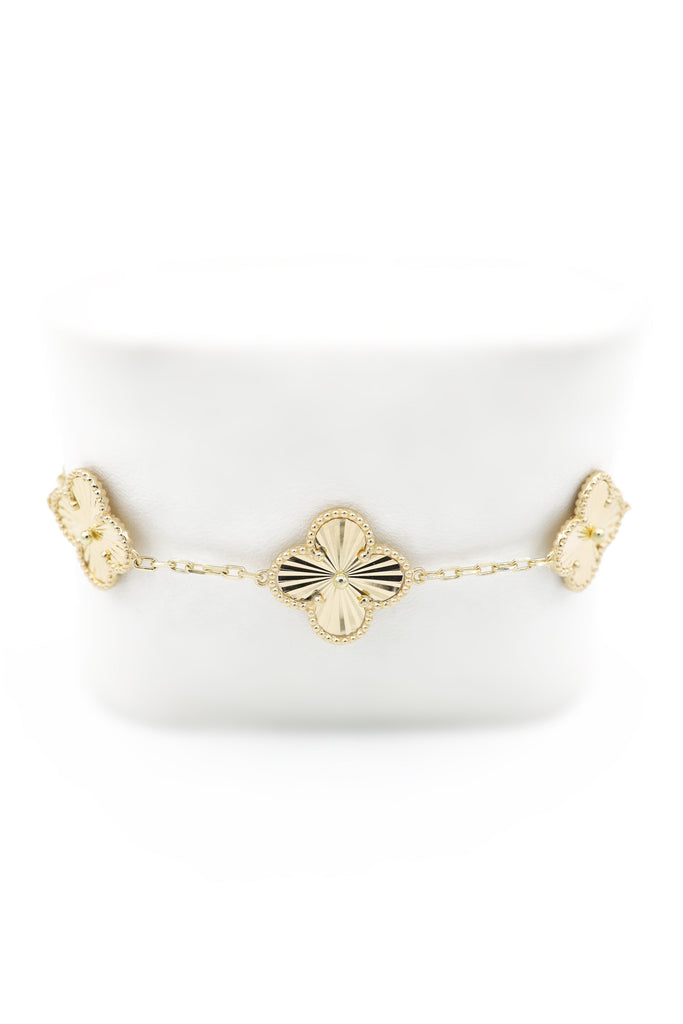 *NEW* 14K Women Gold Clover Choker + Bracelet Set JTJ™ - Javierthejeweler