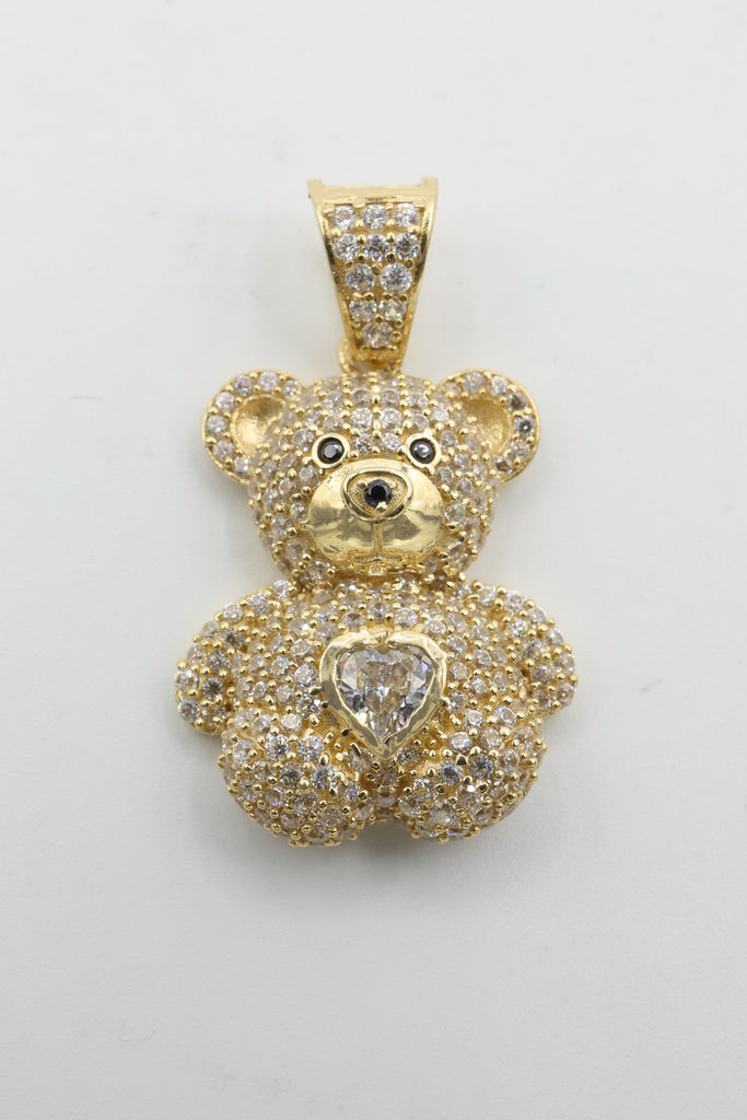 *NEW* 14k Cz Teddy Bear Pendant (White) JTJ™ - Javierthejeweler