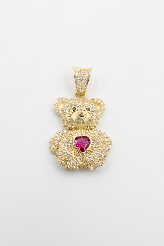 *NEW* 14k Cz Teddy Bear Pendant (RED) JTJ™ - Javierthejeweler