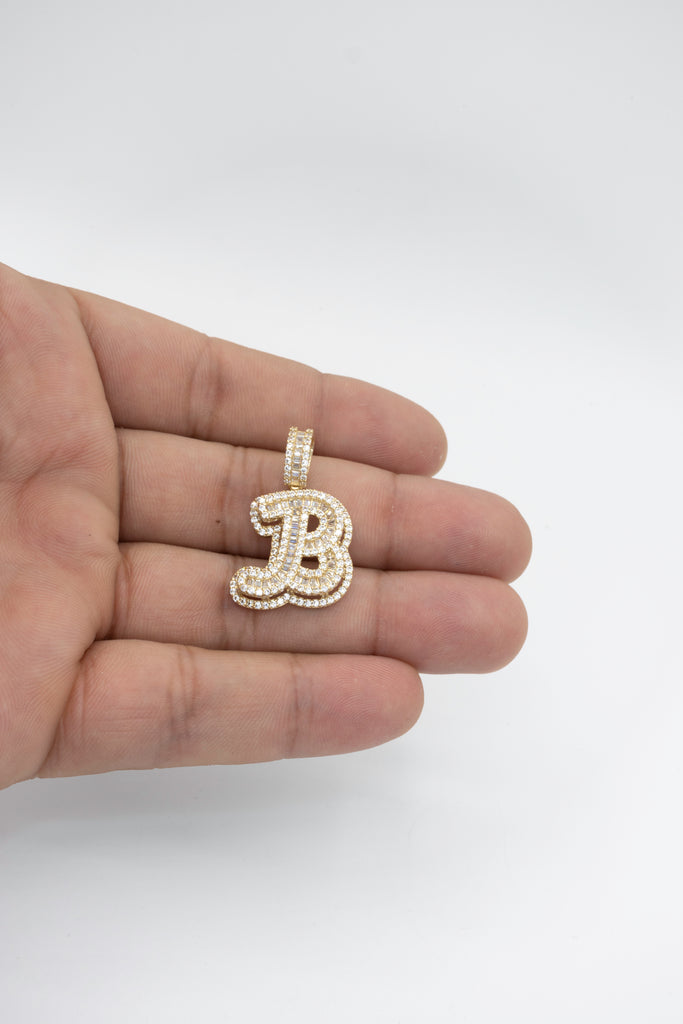 *NEW*  14K Letter (B) Pendant w/ Hollow Cuban Chain (22” Inches) JTJ™ - Javierthejeweler