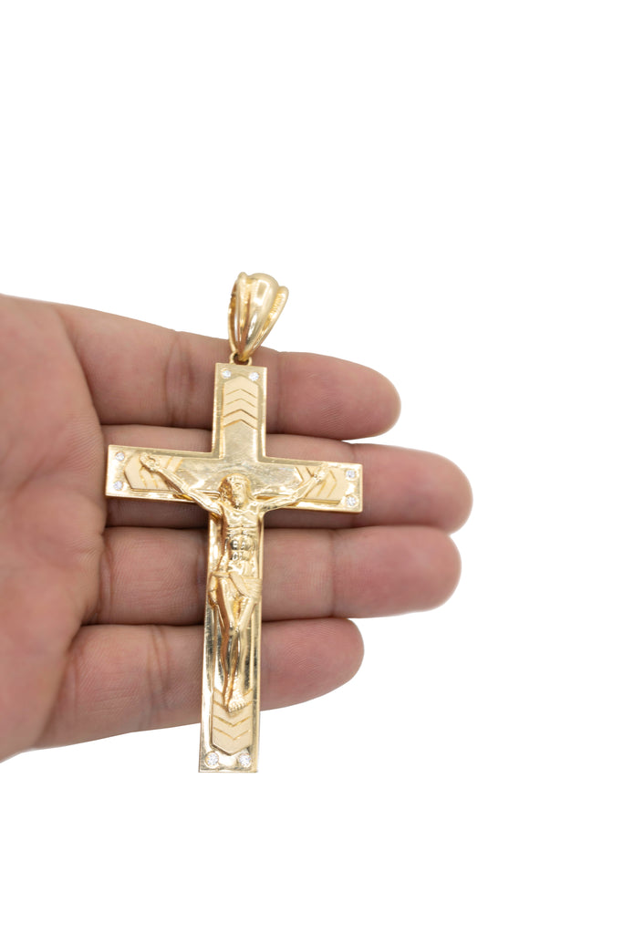 *NEW* 14k Cz Cross Jesus Pendant W/ Miami Hollow Cuban Chain JTJ™ - - Javierthejeweler