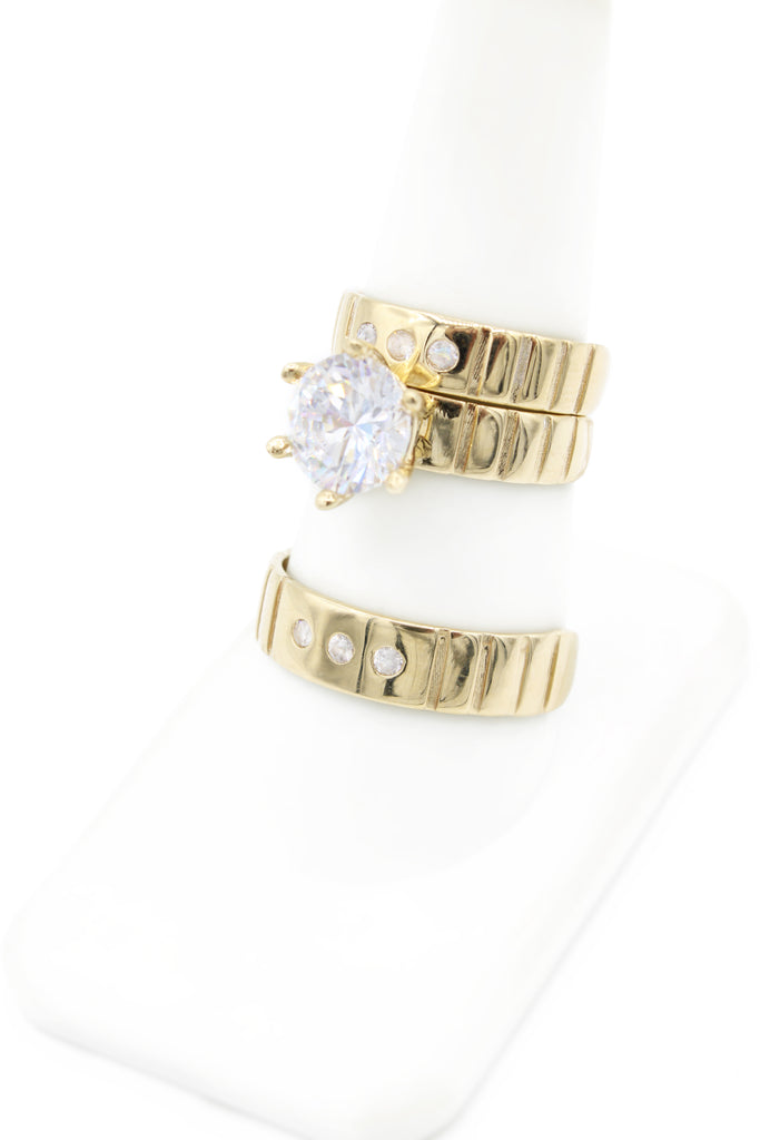 14k Wedding Trio Set CZ JTJ™ - Javierthejeweler