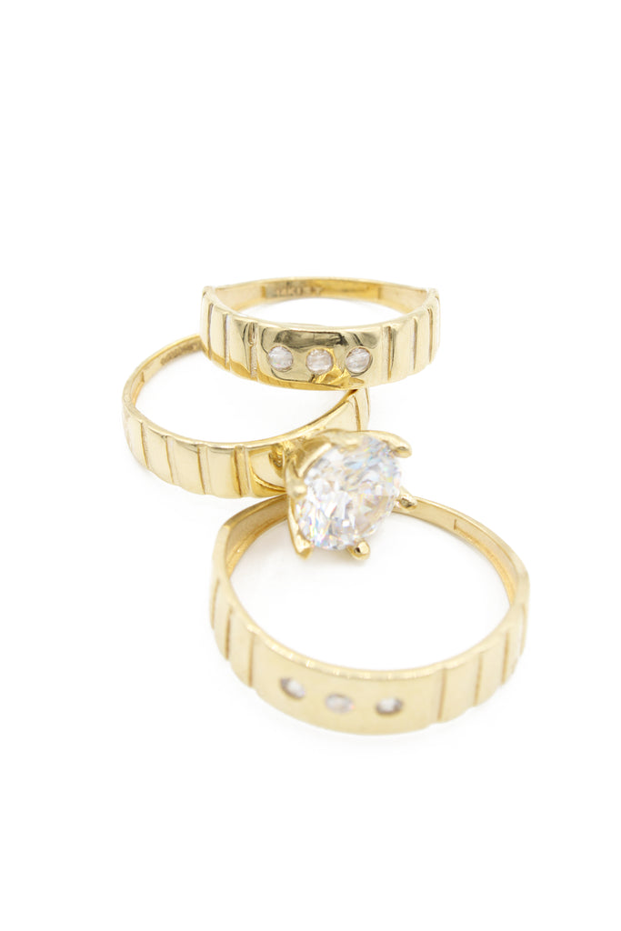 14k Wedding Trio Set CZ JTJ™ - Javierthejeweler