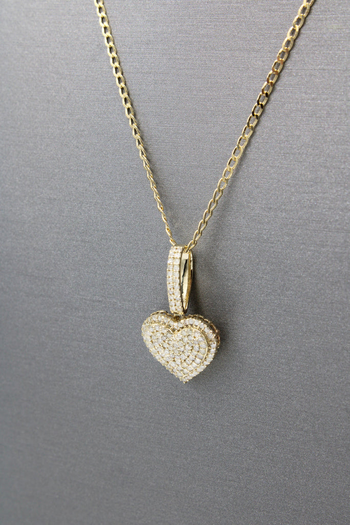 *NEW* 14k Heart Diamond Pendant 💎 W/ Solid Cuban Chain JTJ™ - Javierthejeweler